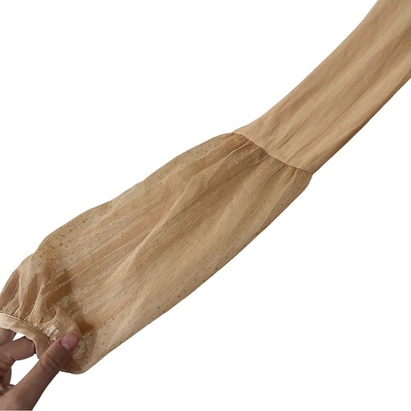 FREE PEOPLE Lace Long Sleeve Tunic Dress Yellow Sz L - Picture 4 of 7